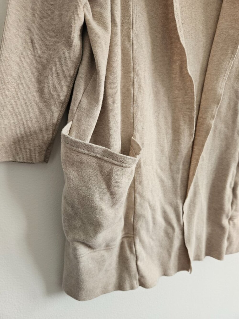 Pact Brooklyn Cardigan XS/S Wheat Heather Organic Cotton Minimalist Travel Comfy - Picture 4 of 8